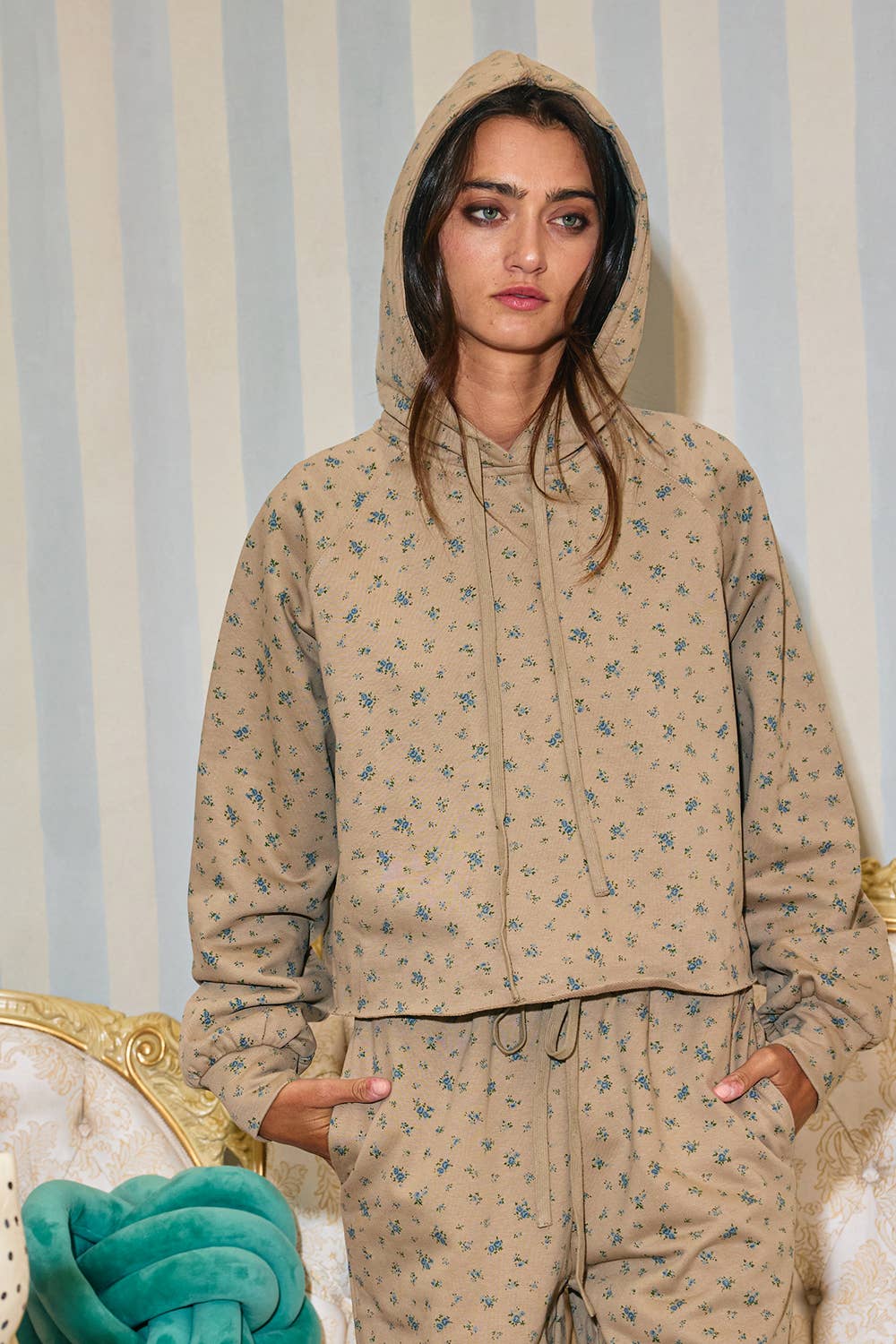 FLORAL PRINT LOUNGE HOODIE (Set)