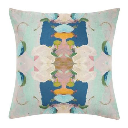 Monetâs Garden Navy Pillow 22x22